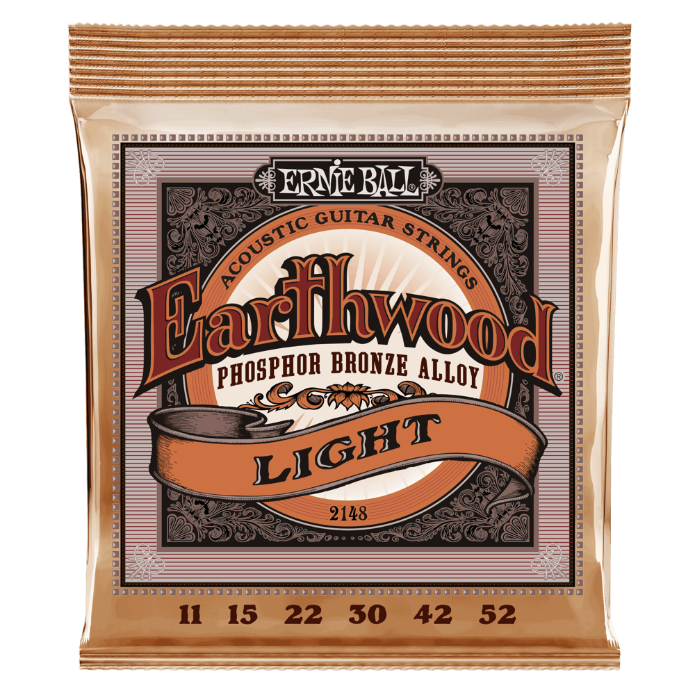 Ernie Ball Earthwood Phosphor Bronze Acoustic Guitar Strings 11-52 Gauge - Light