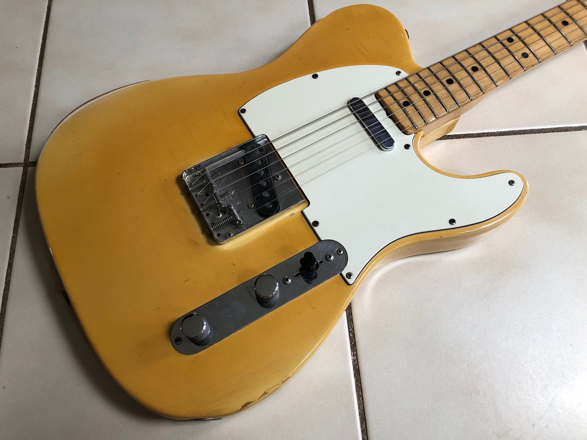 Vintage 1971 Fender Telecaster Electric Guitar Blonde - All Original