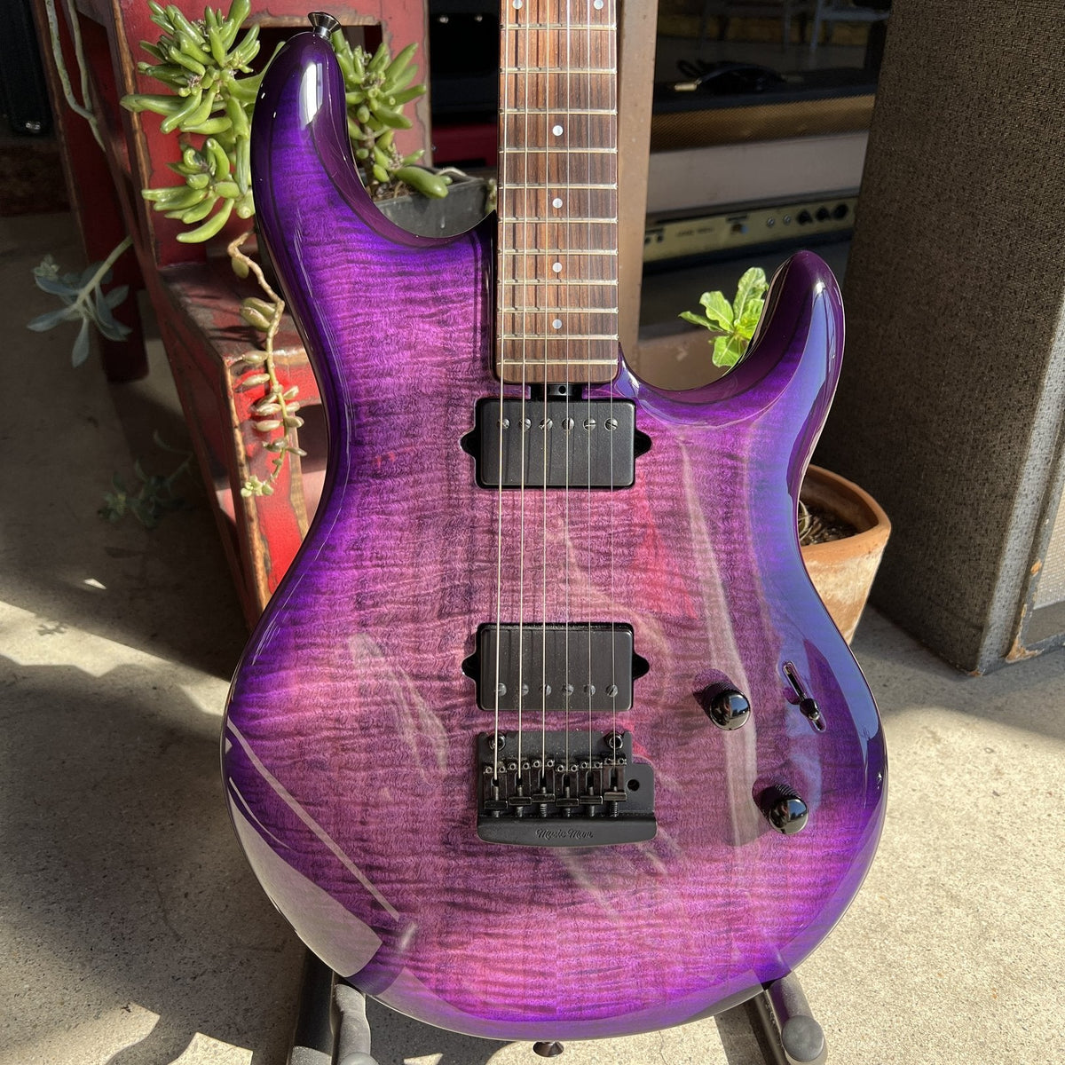 2018 Ernie Ball Music Man Luke III - Boysenberry Flame