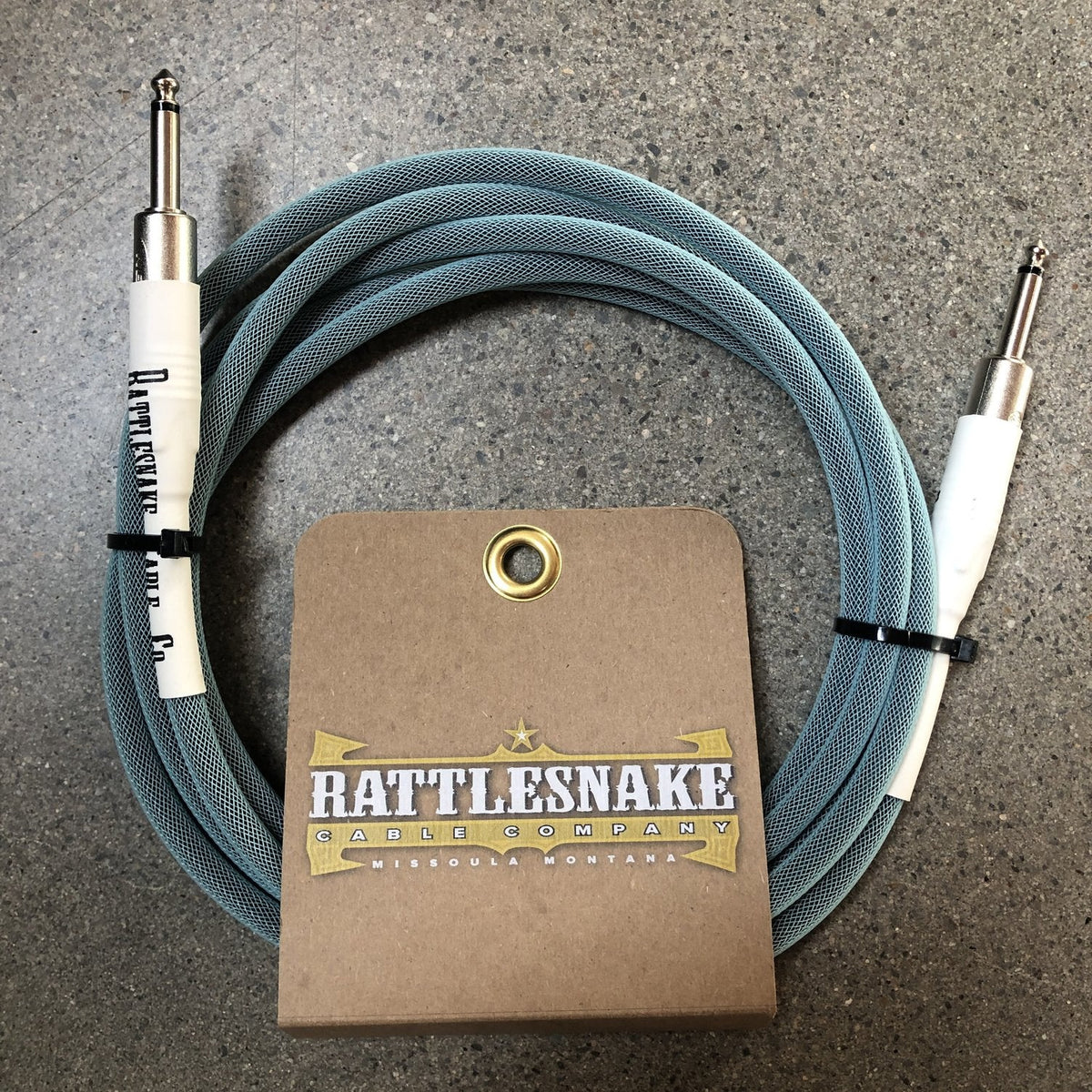 Rattlesnake Cable Company 10&#39; Retro Sea Foam Guitar Cable - Straight Plugs