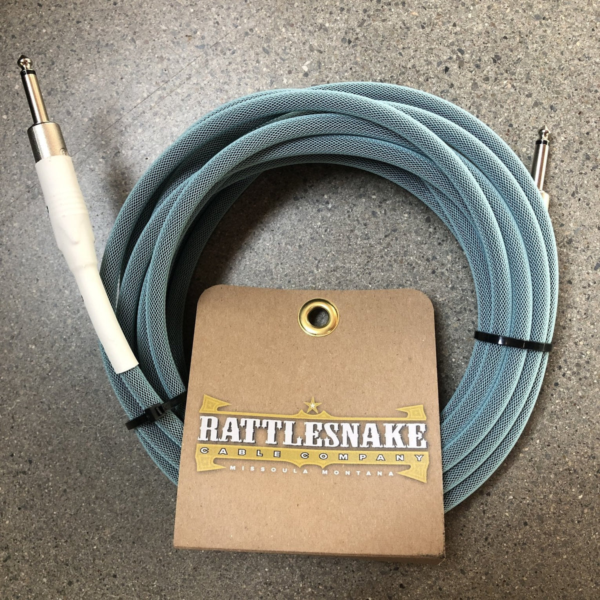 Rattlesnake Cable Company 20&#39; Retro Sea Foam Guitar Cable - Straight Plugs