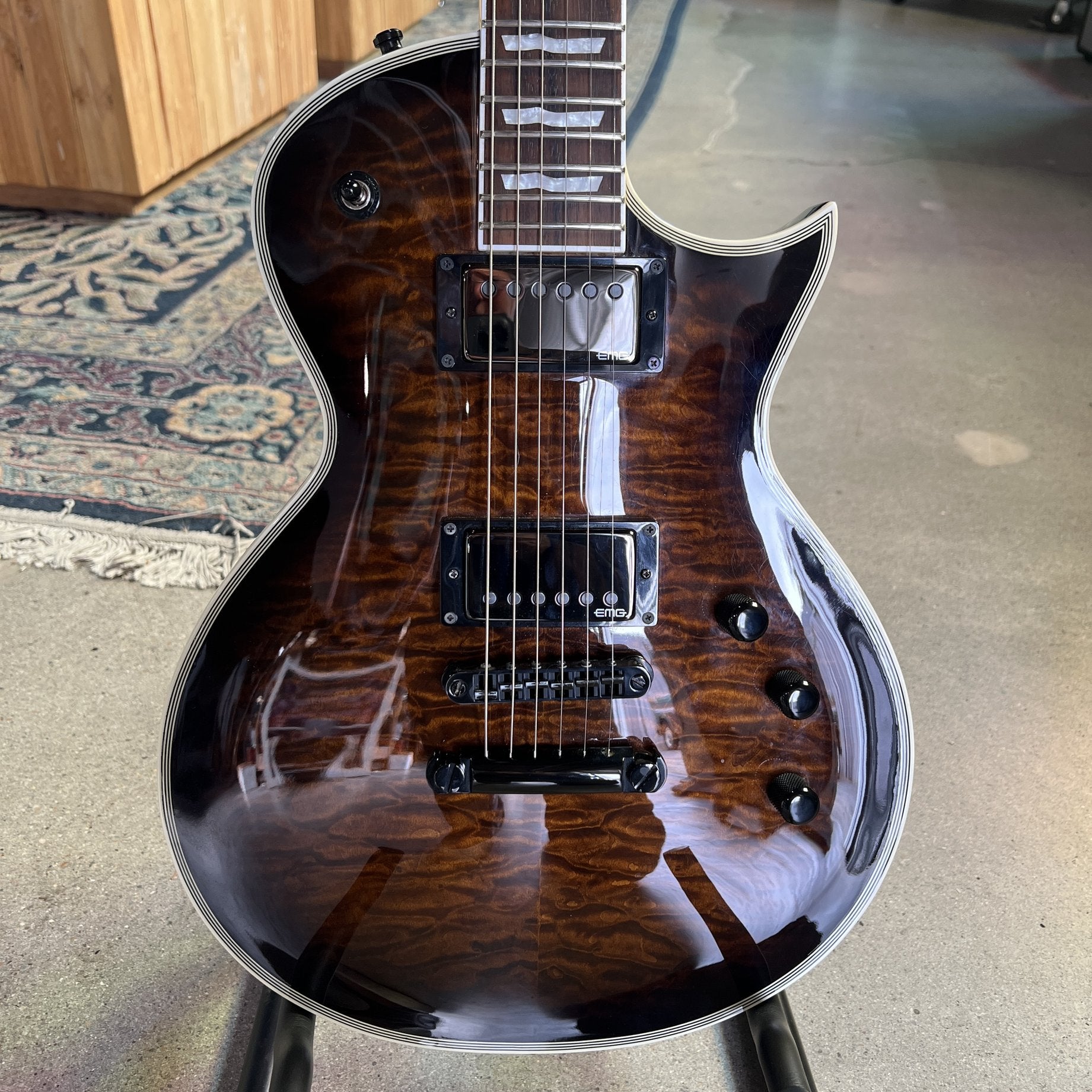 ESP E-II Eclipse in Tiger Eye Burst