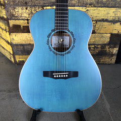 Morris FLB-80 Acoustic Electric Guitar - Turquoise Blue