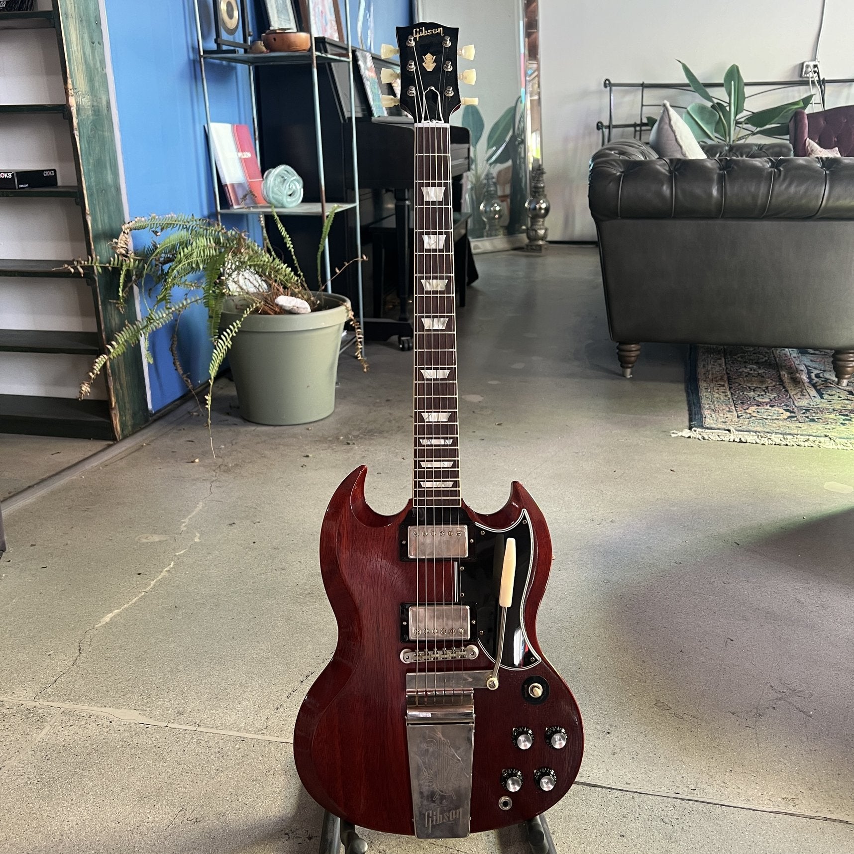 Gibson Custom 1964 SG Standard Reissue w/ Maestro Electric Guitar - Murphy Lab Ultra Light Aged Cherry Red