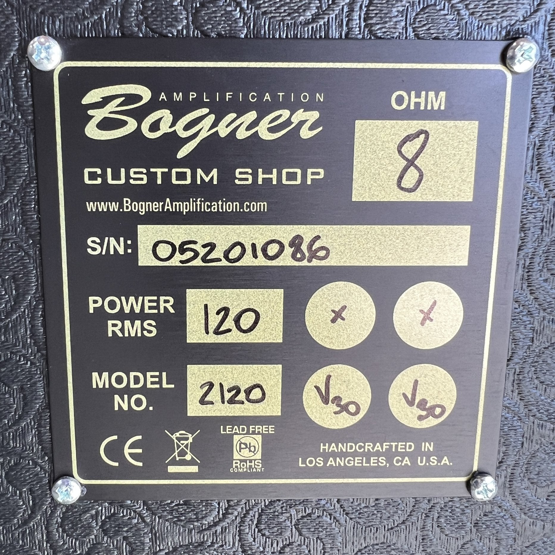 Bogner Custom Shop Model 2120 - 120-watt, 2x12" Oversized Open-back Extension Cabinet